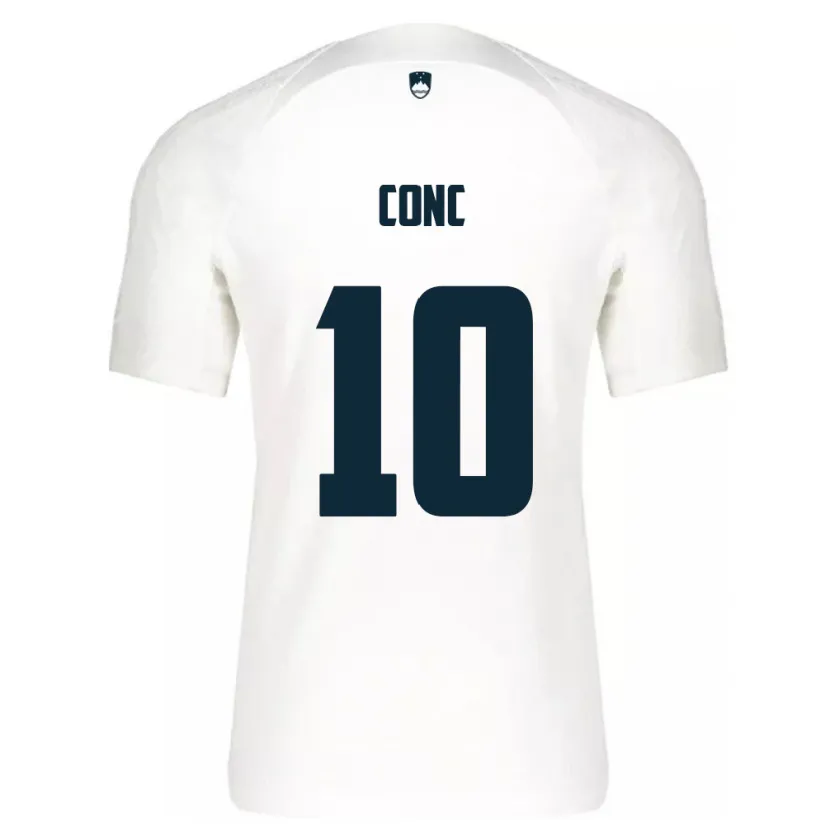 Danxen Hombre Camiseta Eslovenia Dominika Čonč #10 Blanco 1ª Equipación 24-26 La Camisa