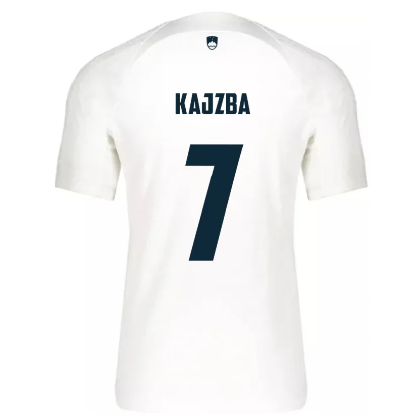 Danxen Hombre Camiseta Eslovenia Nina Kajzba #7 Blanco 1ª Equipación 24-26 La Camisa