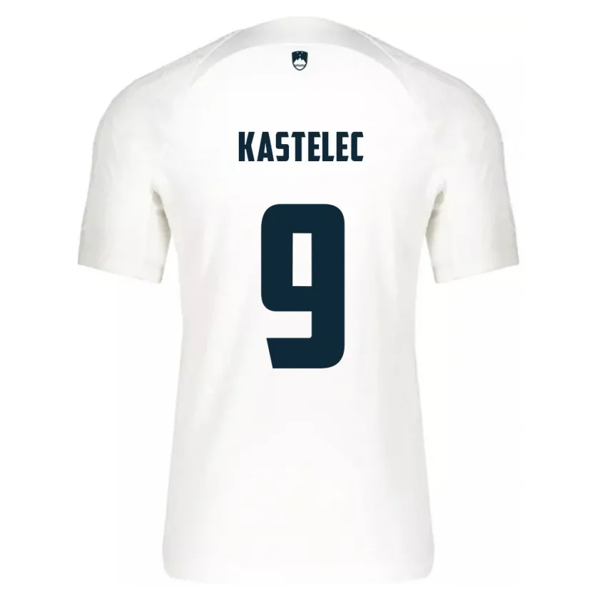 Danxen Hombre Camiseta Eslovenia Mirjam Kastelec #9 Blanco 1ª Equipación 24-26 La Camisa