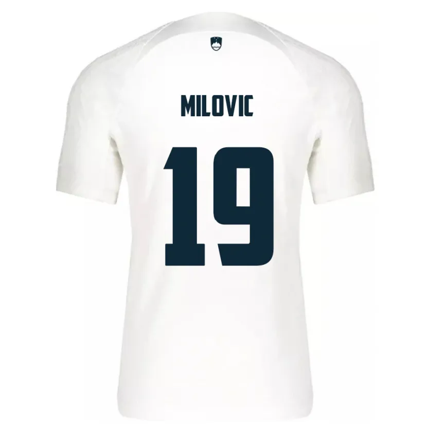 Danxen Hombre Camiseta Eslovenia Ana Milovič #19 Blanco 1ª Equipación 24-26 La Camisa