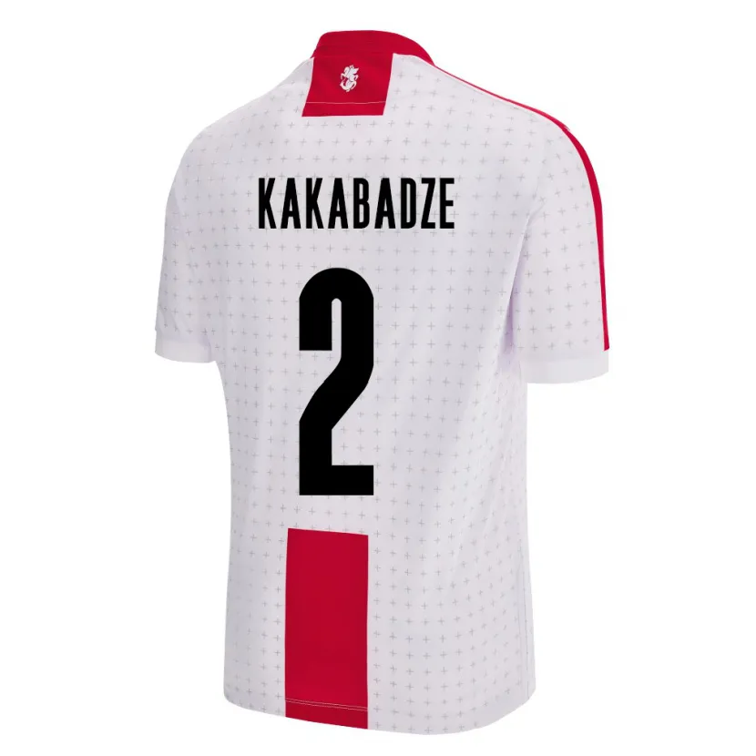 Danxen Hombre Camiseta Georgia Otar Kakabadze #2 Blanco 1ª Equipación 24-26 La Camisa