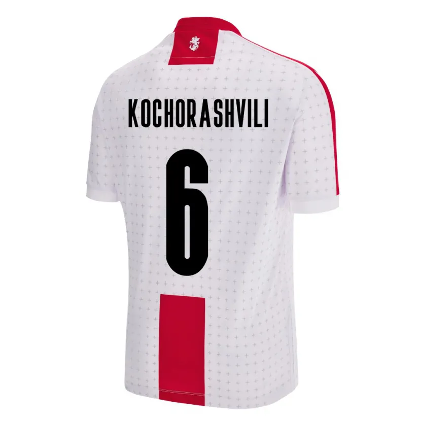Danxen Hombre Camiseta Georgia Giorgi Kochorashvili #6 Blanco 1ª Equipación 24-26 La Camisa