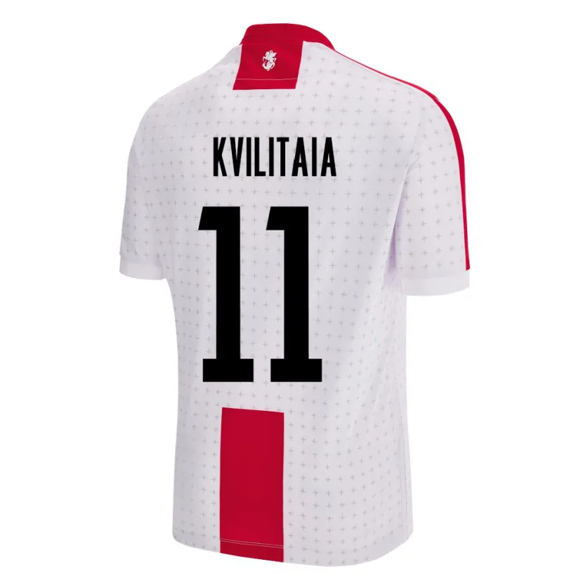 Danxen Hombre Camiseta Georgia Giorgi Kvilitaia #11 Blanco 1ª Equipación 24-26 La Camisa