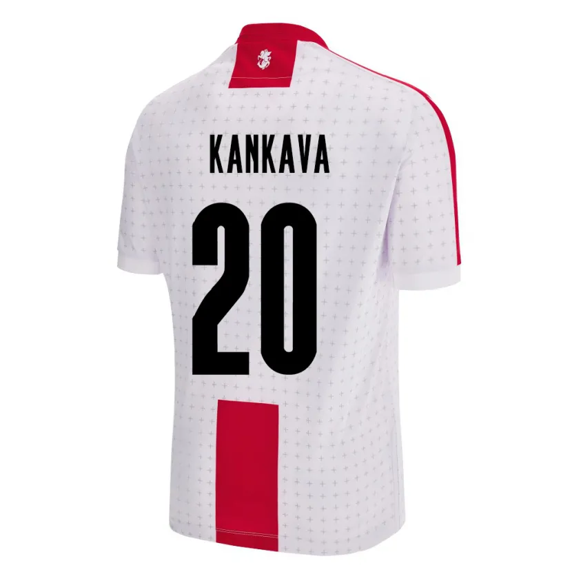 Danxen Hombre Camiseta Georgia Jaba Kankava #20 Blanco 1ª Equipación 24-26 La Camisa