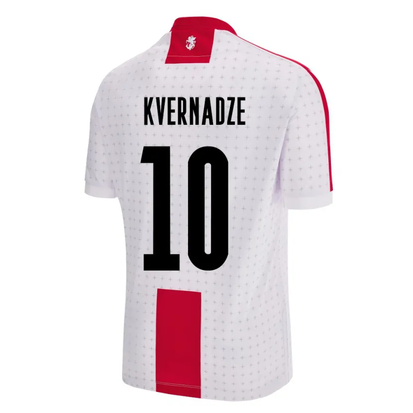 Danxen Hombre Camiseta Georgia Giorgi Kvernadze #10 Blanco 1ª Equipación 24-26 La Camisa