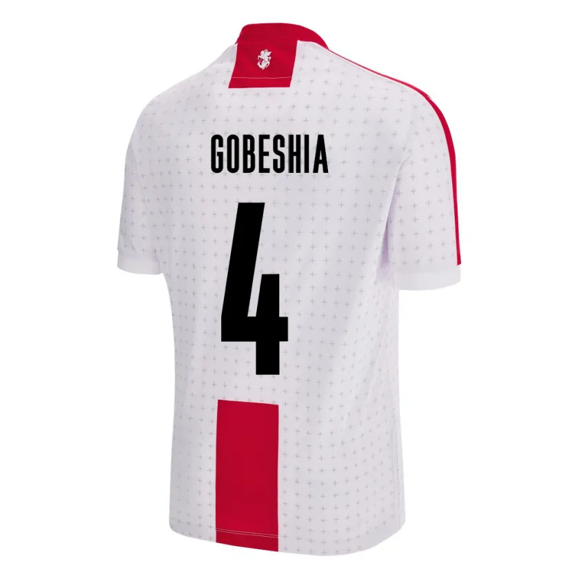Danxen Hombre Camiseta Georgia Tengo Gobeshia #4 Blanco 1ª Equipación 24-26 La Camisa