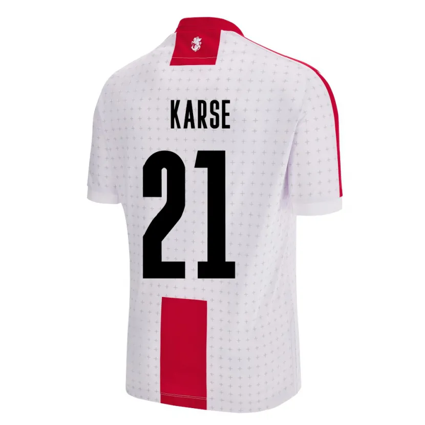 Danxen Hombre Camiseta Georgia Karse #21 Blanco 1ª Equipación 24-26 La Camisa