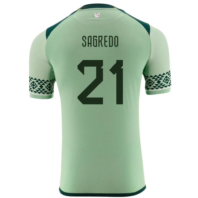 Danxen Hombre Camiseta Bolivia José Sagredo #21 Verde Claro 1ª Equipación 24-26 La Camisa