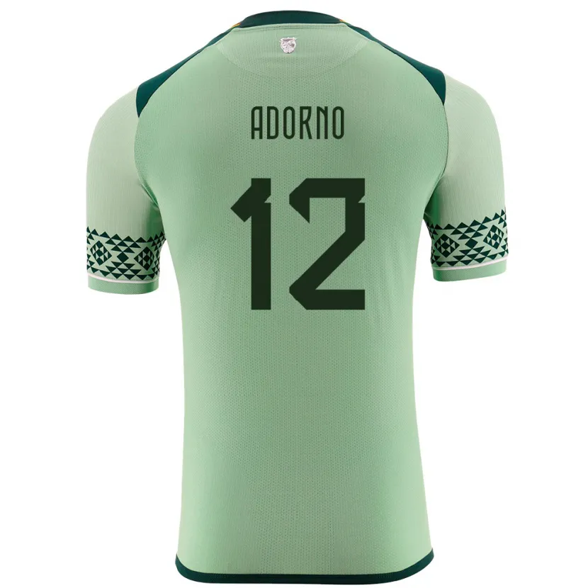 Danxen Hombre Camiseta Bolivia Carlos Adorno #12 Verde Claro 1ª Equipación 24-26 La Camisa