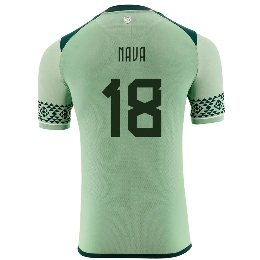 Danxen Hombre Camiseta Bolivia Fernando Nava #18 Verde Claro 1ª Equipación 24-26 La Camisa