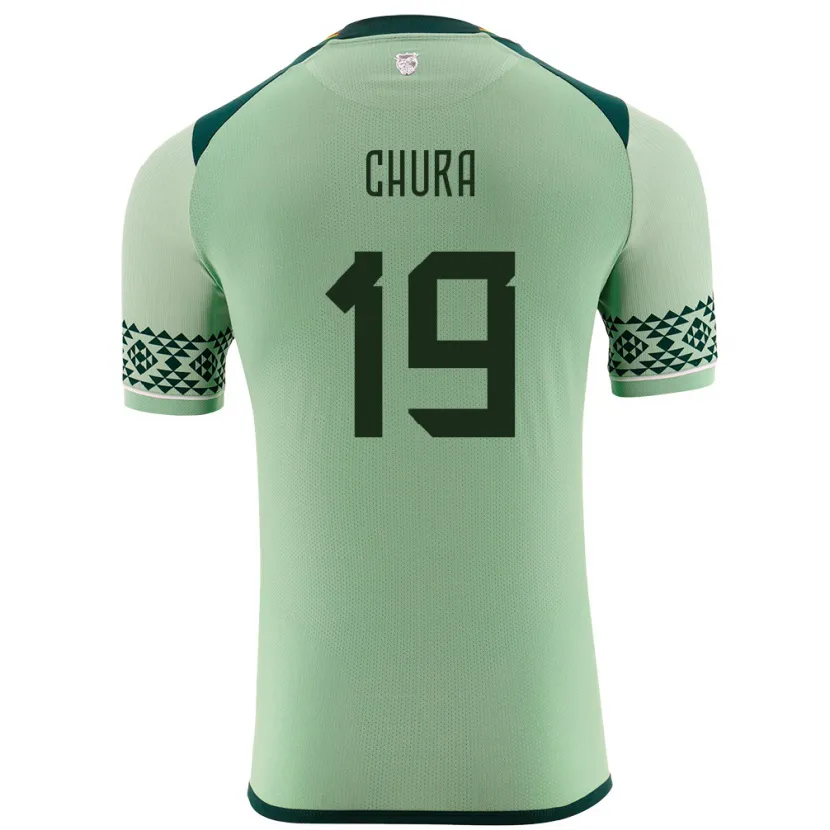 Danxen Hombre Camiseta Bolivia Jeyson Chura #19 Verde Claro 1ª Equipación 24-26 La Camisa