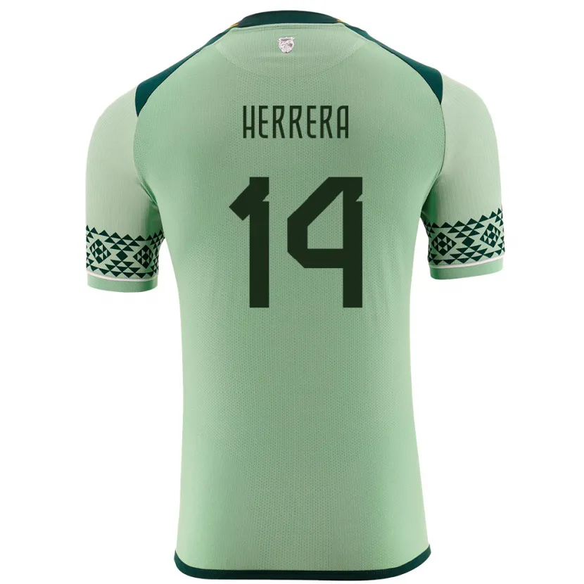 Danxen Hombre Camiseta Bolivia José Herrera #14 Verde Claro 1ª Equipación 24-26 La Camisa