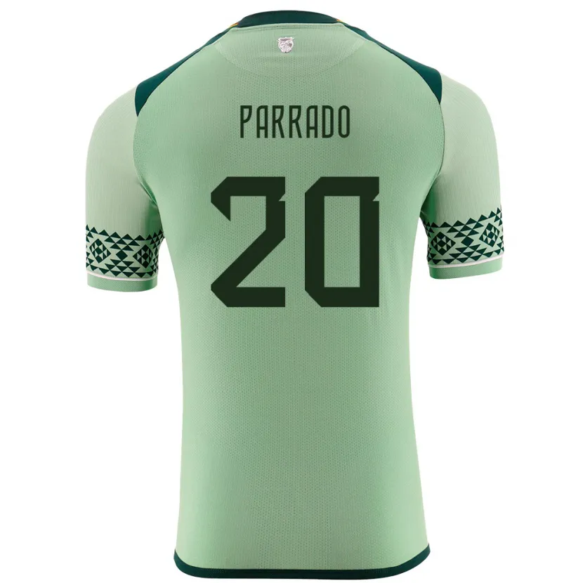 Danxen Hombre Camiseta Bolivia Diego Parrado #20 Verde Claro 1ª Equipación 24-26 La Camisa