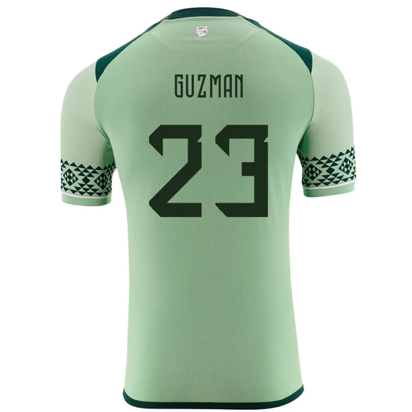 Danxen Hombre Camiseta Bolivia Leonardo Guzmán #23 Verde Claro 1ª Equipación 24-26 La Camisa