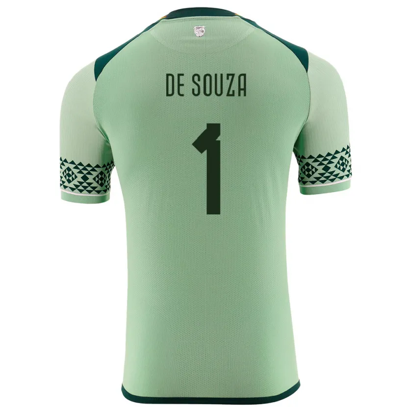 Danxen Hombre Camiseta Bolivia Victor De Souza #1 Verde Claro 1ª Equipación 24-26 La Camisa