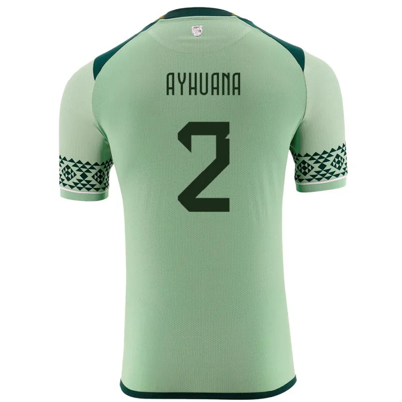 Danxen Hombre Camiseta Bolivia Anderson Ayhuana #2 Verde Claro 1ª Equipación 24-26 La Camisa