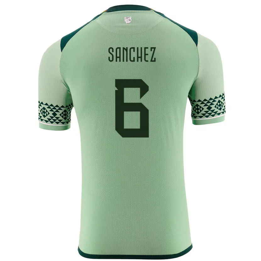 Danxen Hombre Camiseta Bolivia Lucas Sanchez #6 Verde Claro 1ª Equipación 24-26 La Camisa