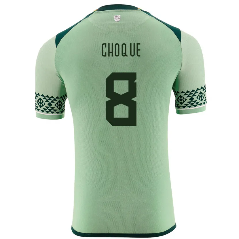 Danxen Hombre Camiseta Bolivia Deybi Choque #8 Verde Claro 1ª Equipación 24-26 La Camisa