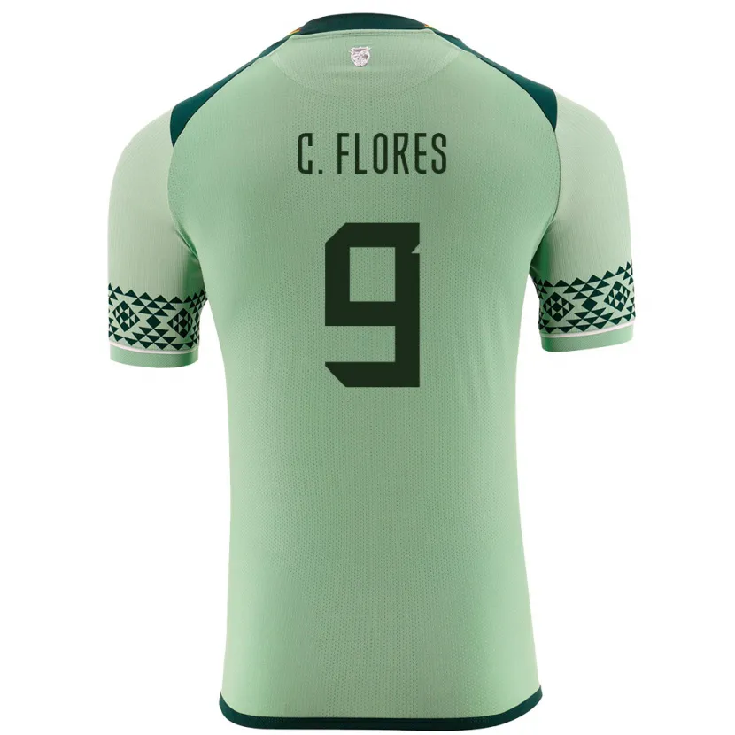 Danxen Hombre Camiseta Bolivia Cesar Flores #9 Verde Claro 1ª Equipación 24-26 La Camisa