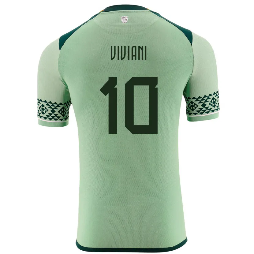 Danxen Hombre Camiseta Bolivia Leonardo Viviani #10 Verde Claro 1ª Equipación 24-26 La Camisa
