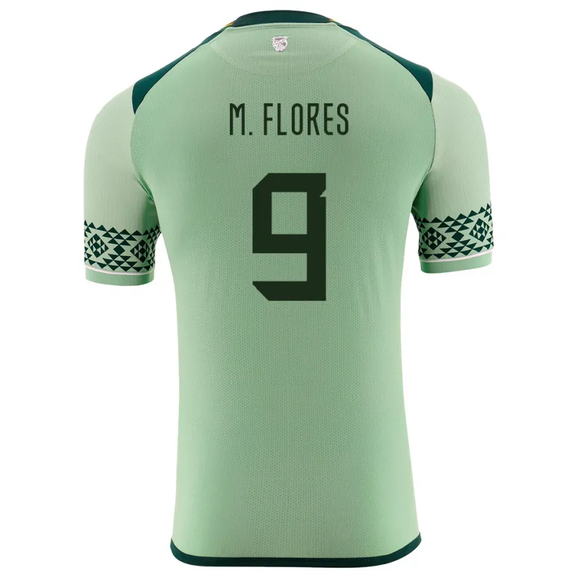 Danxen Hombre Camiseta Bolivia Marlene Flores #9 Verde Claro 1ª Equipación 24-26 La Camisa
