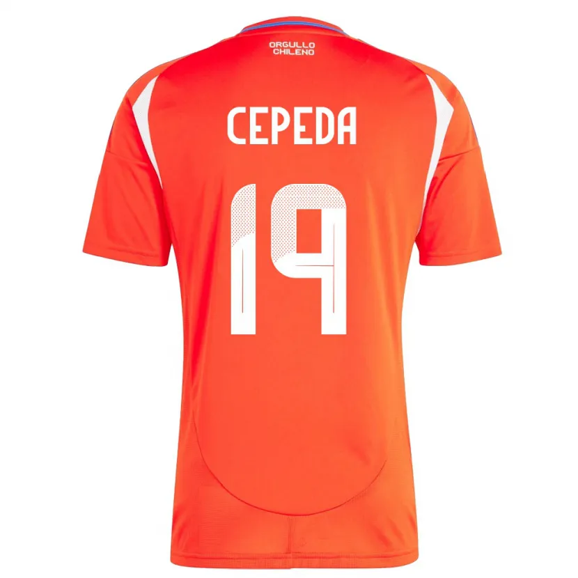 Danxen Hombre Camiseta Chile Lucas Cepeda #19 Rojo 1ª Equipación 24-26 La Camisa
