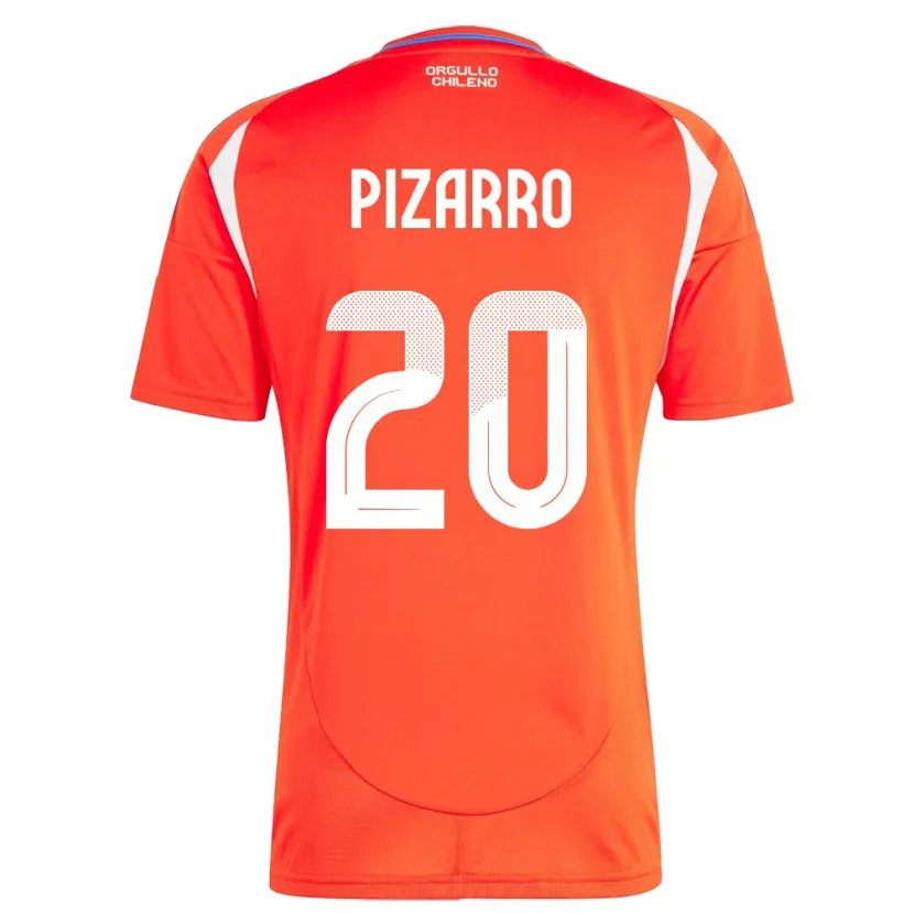 Danxen Hombre Camiseta Chile Damián Pizarro #20 Rojo 1ª Equipación 24-26 La Camisa