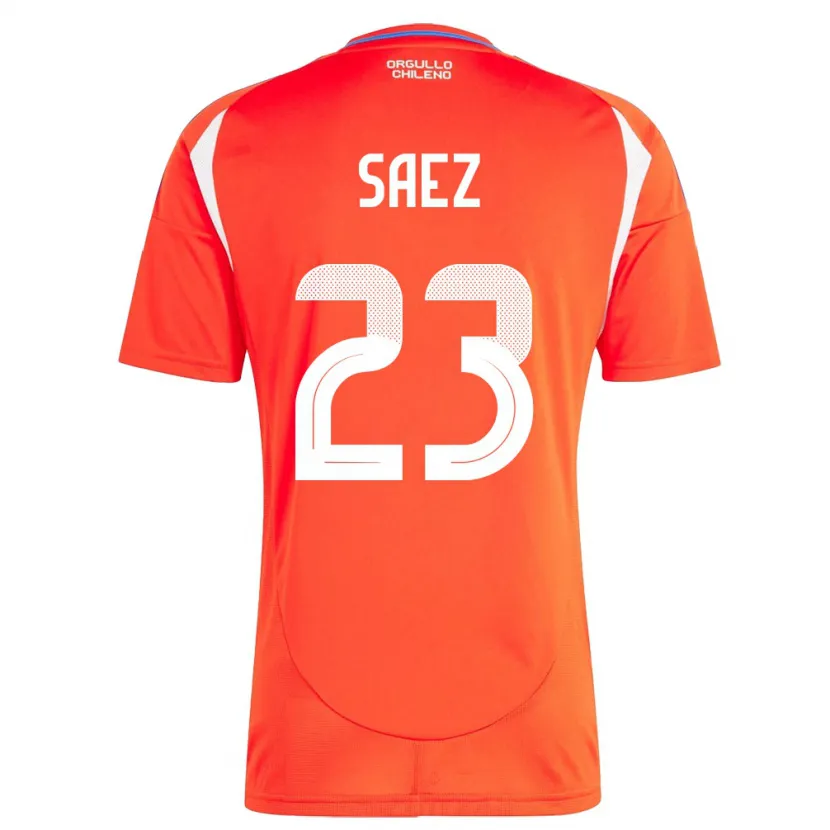 Danxen Hombre Camiseta Chile Ignacio Sáez #23 Rojo 1ª Equipación 24-26 La Camisa