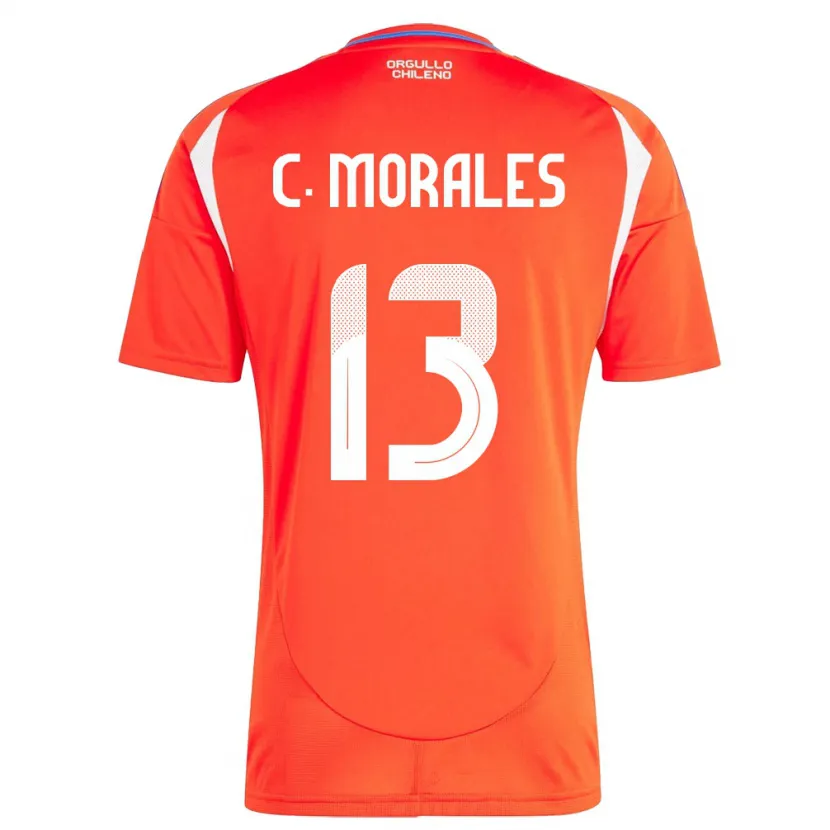 Danxen Hombre Camiseta Chile Cristián Morales #13 Rojo 1ª Equipación 24-26 La Camisa