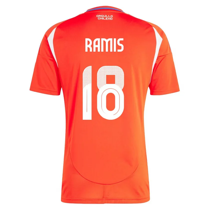 Danxen Hombre Camiseta Chile Oliver Ramis #18 Rojo 1ª Equipación 24-26 La Camisa