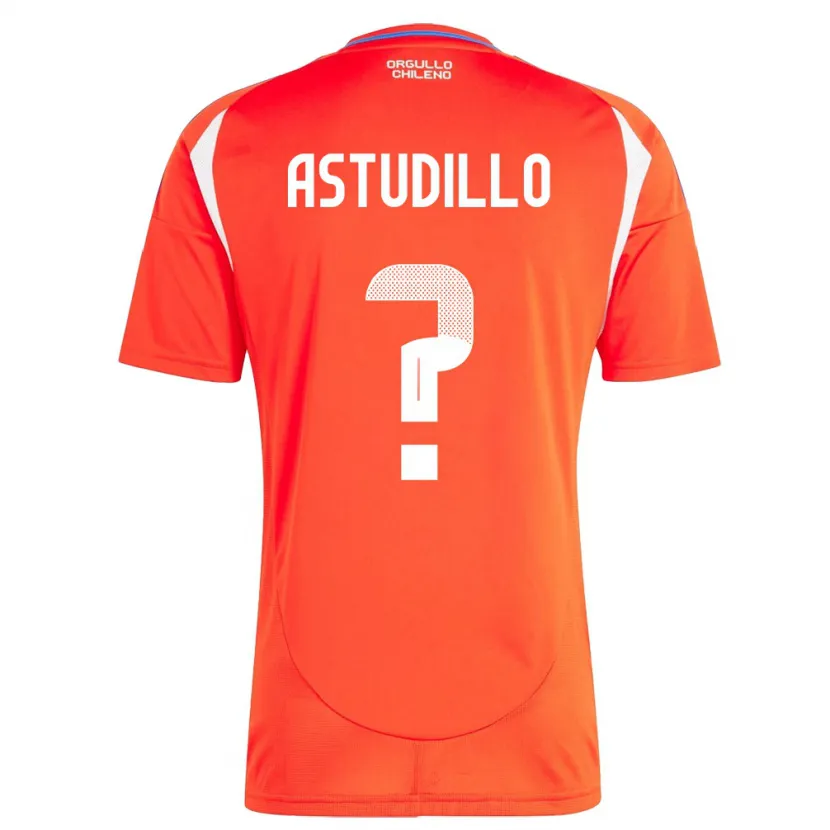 Danxen Hombre Camiseta Chile Jerall Astudillo #0 Rojo 1ª Equipación 24-26 La Camisa