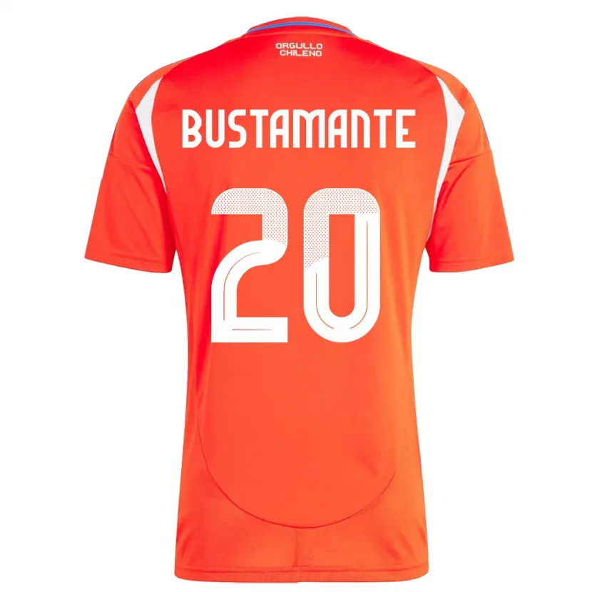 Danxen Hombre Camiseta Chile Paloma Bustamante #20 Rojo 1ª Equipación 24-26 La Camisa