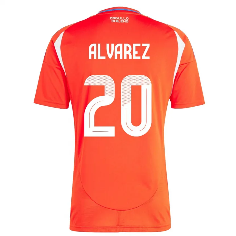 Danxen Hombre Camiseta Chile Anaís Álvarez #20 Rojo 1ª Equipación 24-26 La Camisa