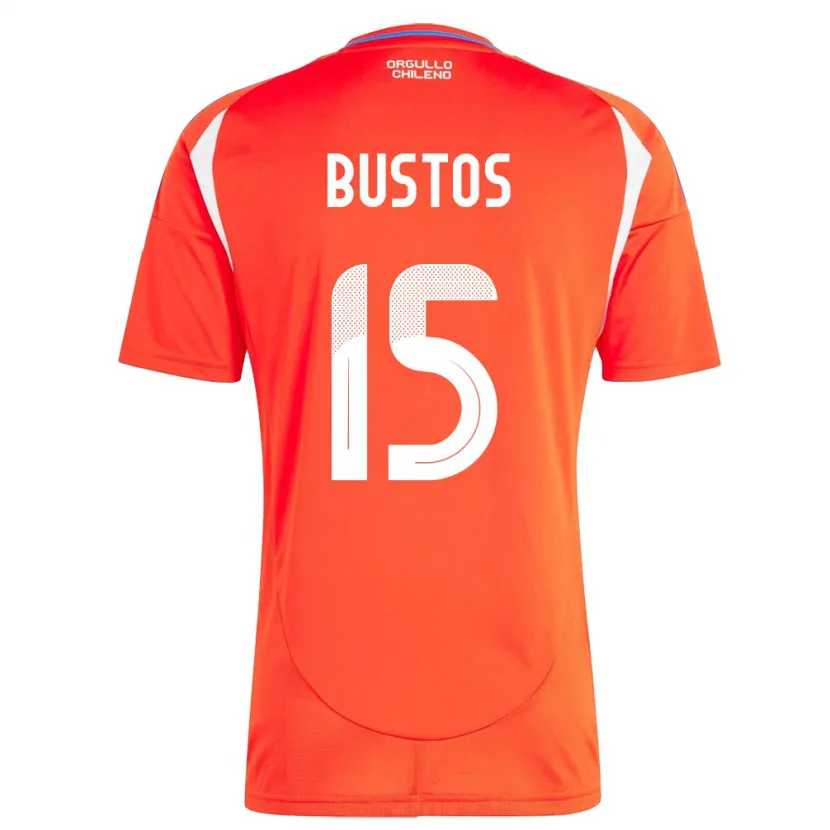 Danxen Hombre Camiseta Chile Melissa Bustos #15 Rojo 1ª Equipación 24-26 La Camisa