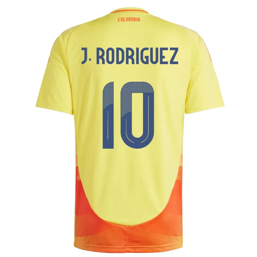 Danxen Hombre Camiseta Colombia James Rodríguez #10 Amarillo 1ª Equipación 24-26 La Camisa