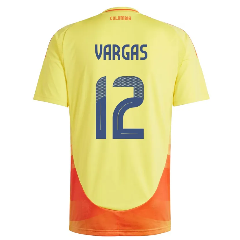 Danxen Hombre Camiseta Colombia Camilo Vargas #12 Amarillo 1ª Equipación 24-26 La Camisa