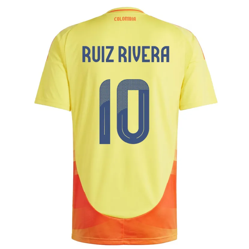Danxen Hombre Camiseta Colombia Daniel Ruiz Rivera #10 Amarillo 1ª Equipación 24-26 La Camisa
