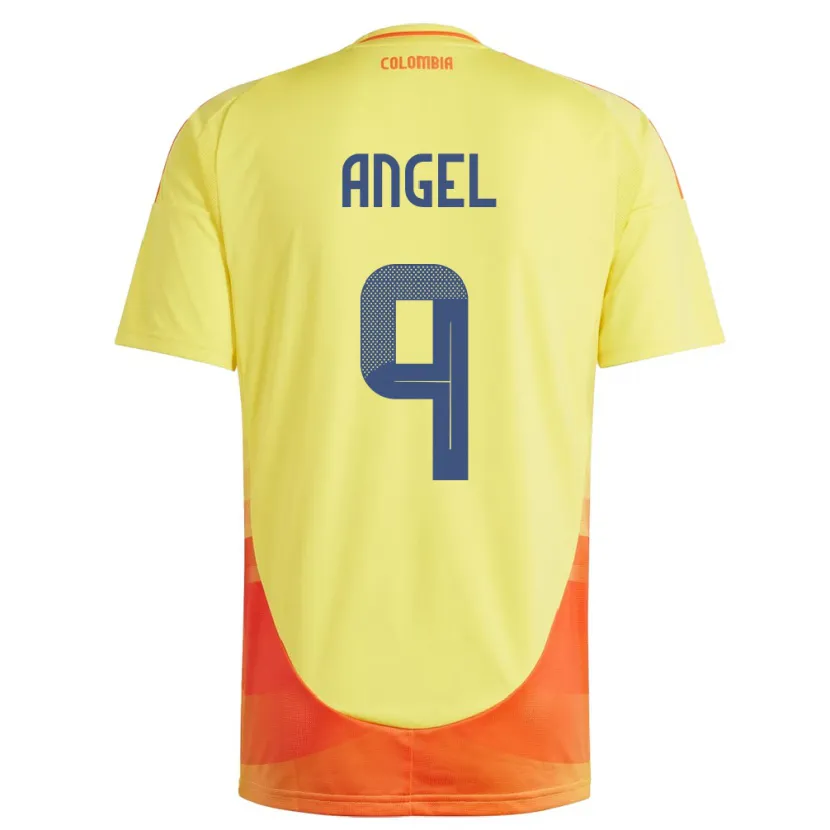 Danxen Hombre Camiseta Colombia Tomás Ángel #9 Amarillo 1ª Equipación 24-26 La Camisa