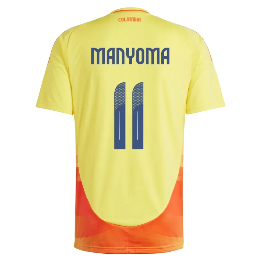 Danxen Hombre Camiseta Colombia Alexis Manyoma #11 Amarillo 1ª Equipación 24-26 La Camisa