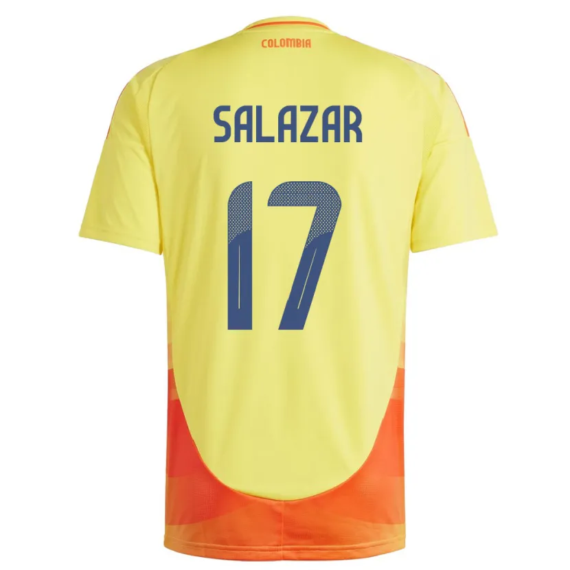 Danxen Hombre Camiseta Colombia Andrés Salazar #17 Amarillo 1ª Equipación 24-26 La Camisa
