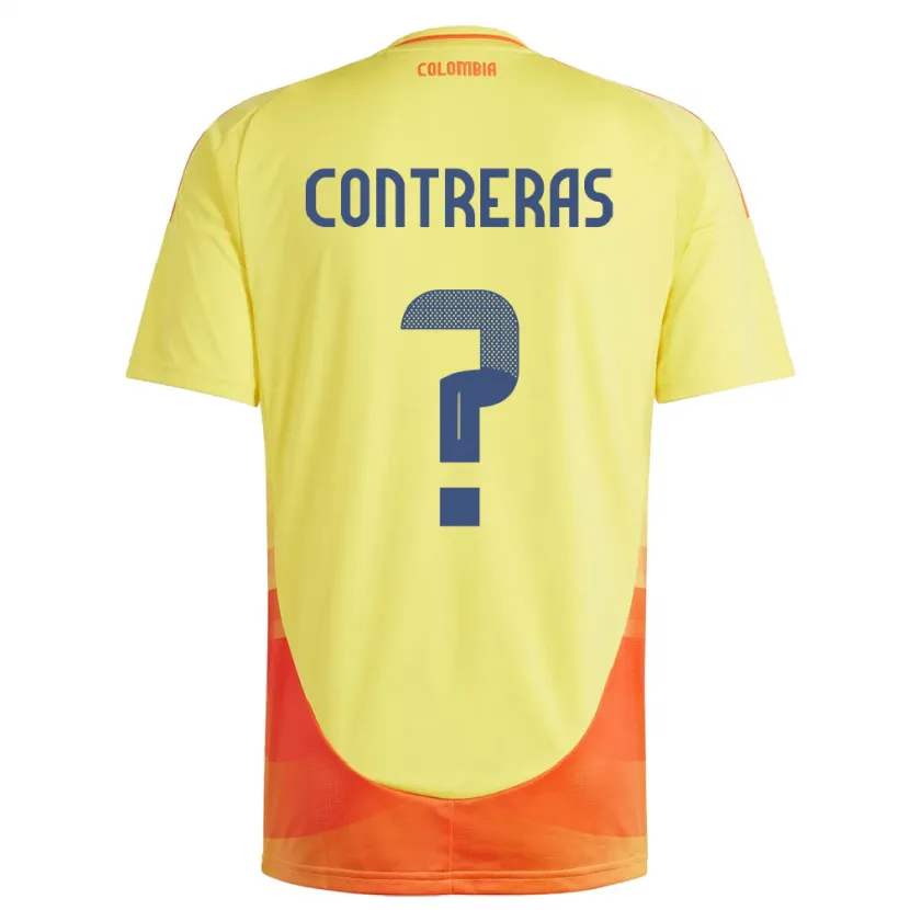 Danxen Hombre Camiseta Colombia David Contreras #0 Amarillo 1ª Equipación 24-26 La Camisa