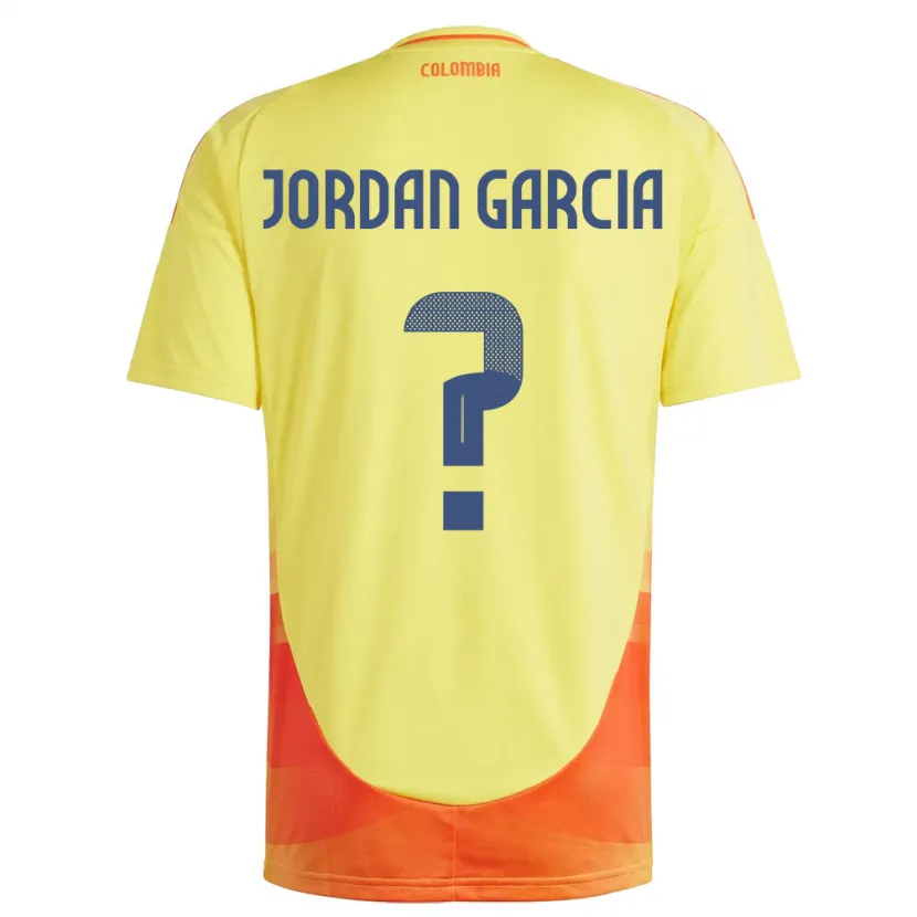 Danxen Hombre Camiseta Colombia Jordan García #0 Amarillo 1ª Equipación 24-26 La Camisa