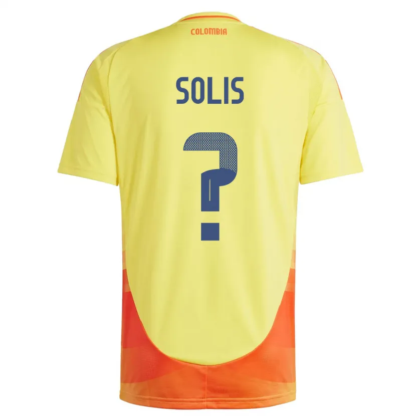 Danxen Hombre Camiseta Colombia Juan Solís #0 Amarillo 1ª Equipación 24-26 La Camisa