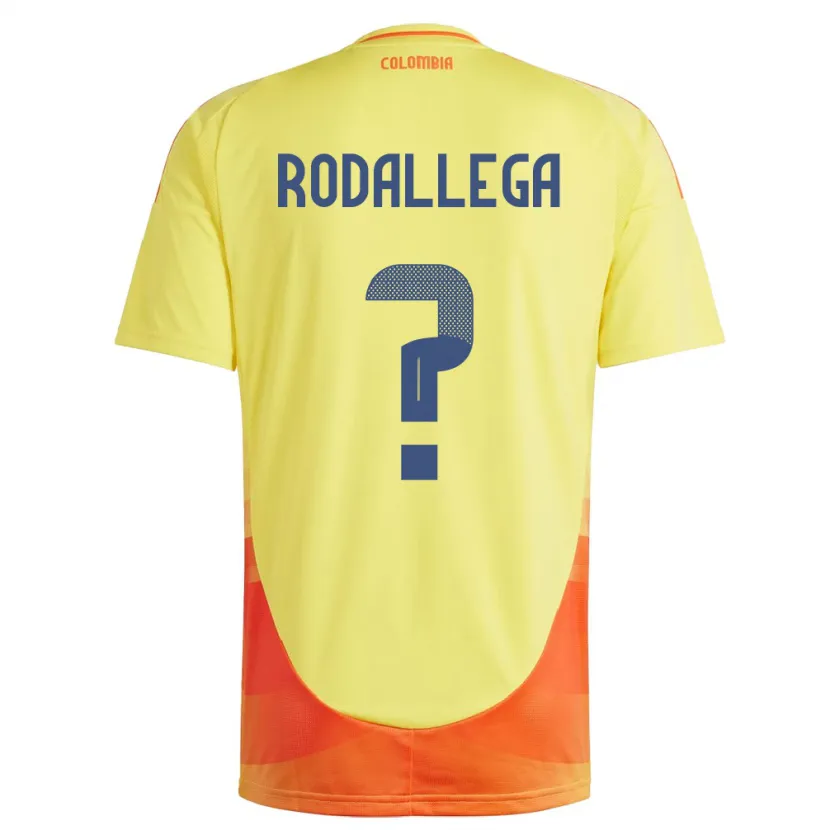 Danxen Hombre Camiseta Colombia Johan Rodallega #0 Amarillo 1ª Equipación 24-26 La Camisa