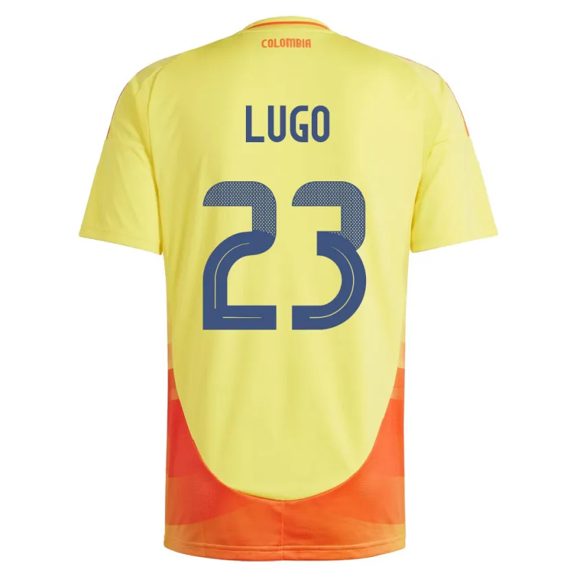 Danxen Hombre Camiseta Colombia Michelle Lugo #23 Amarillo 1ª Equipación 24-26 La Camisa