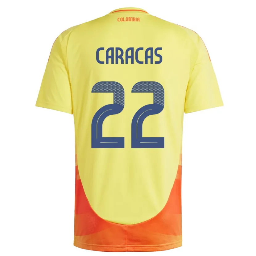 Danxen Hombre Camiseta Colombia Daniela Caracas #22 Amarillo 1ª Equipación 24-26 La Camisa
