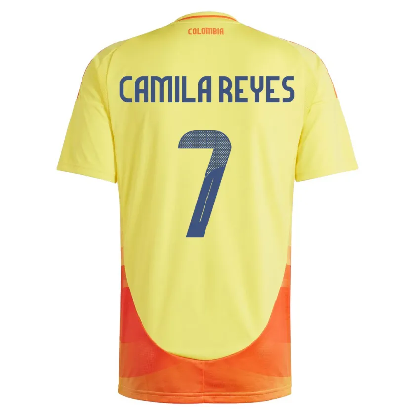Danxen Hombre Camiseta Colombia María Camila Reyes #7 Amarillo 1ª Equipación 24-26 La Camisa