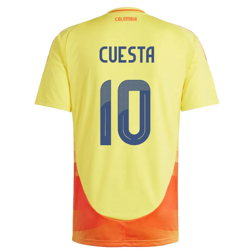 Danxen Hombre Camiseta Colombia Yisela Cuesta #10 Amarillo 1ª Equipación 24-26 La Camisa