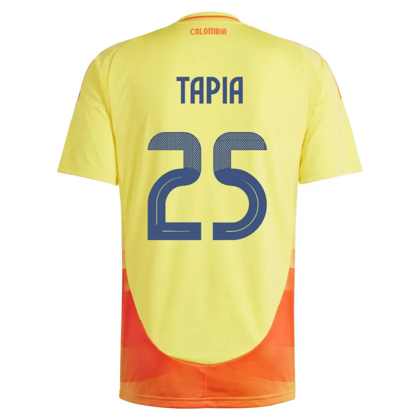 Danxen Hombre Camiseta Colombia Katherine Tapia #25 Amarillo 1ª Equipación 24-26 La Camisa