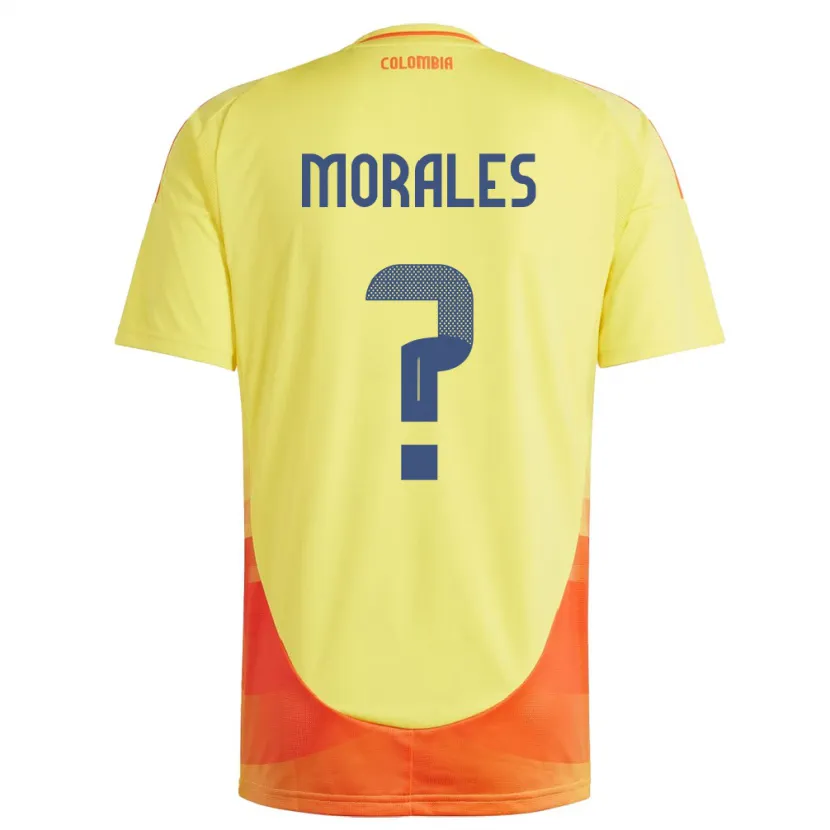 Danxen Hombre Camiseta Colombia María Morales #0 Amarillo 1ª Equipación 24-26 La Camisa